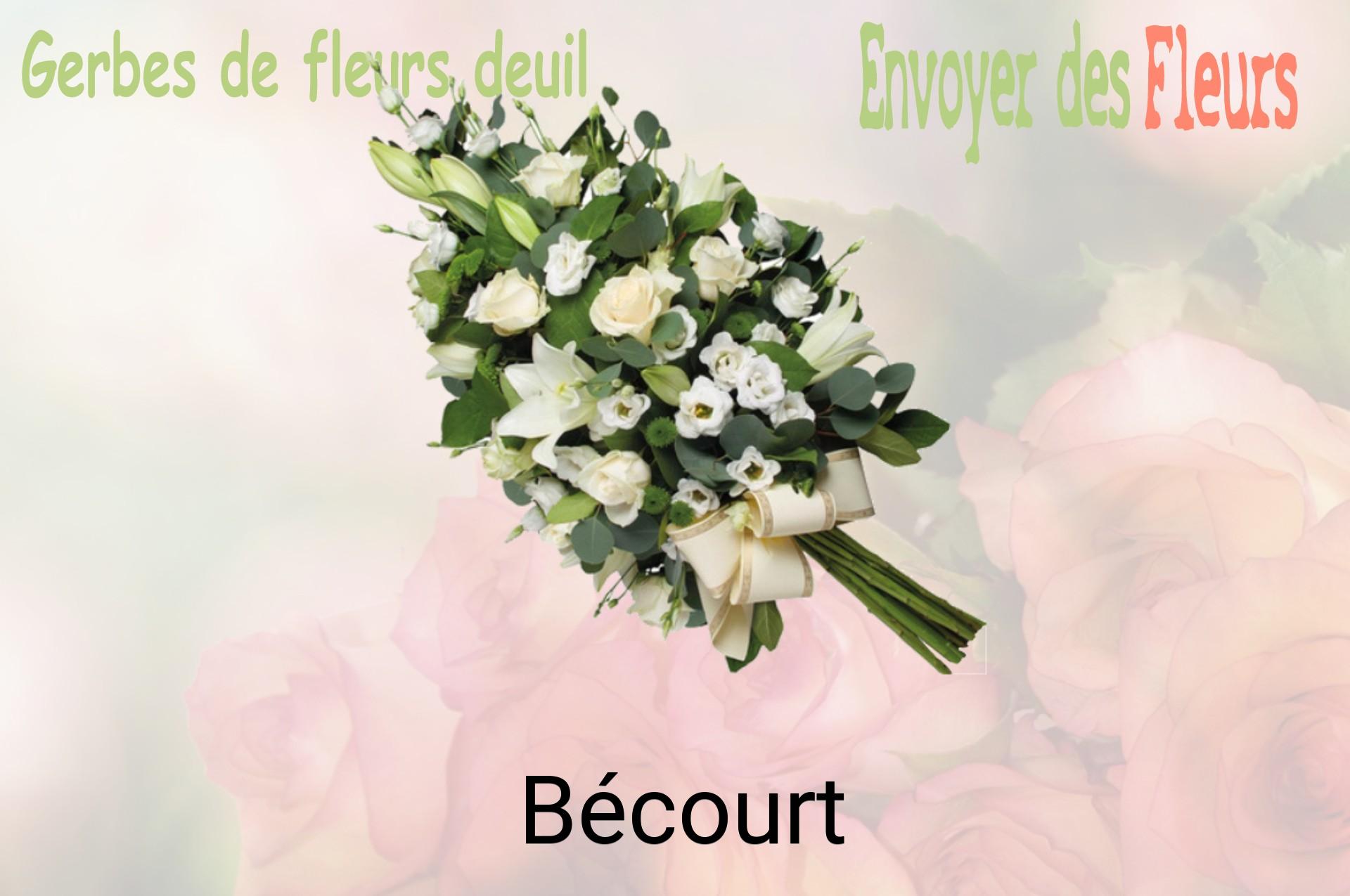 Gerbe de fleurs de deuil livrée à Bécourt